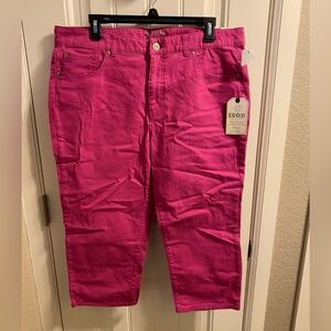NWT IZOD Jeans 12 Pink Just Right Crop Stretch Denim Capri Capris